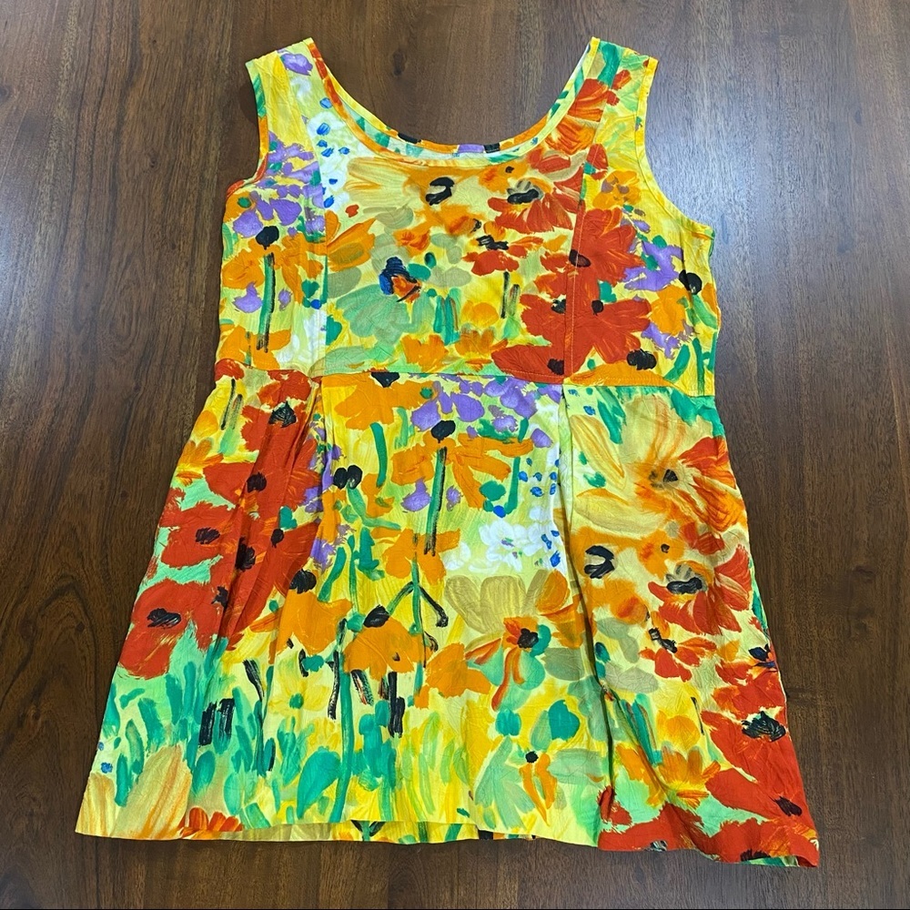 Jams World Flower Shop Abstract Floral Print Tank Top Size‎ Small